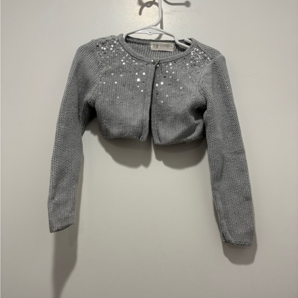 Grey Silver sequin shrug